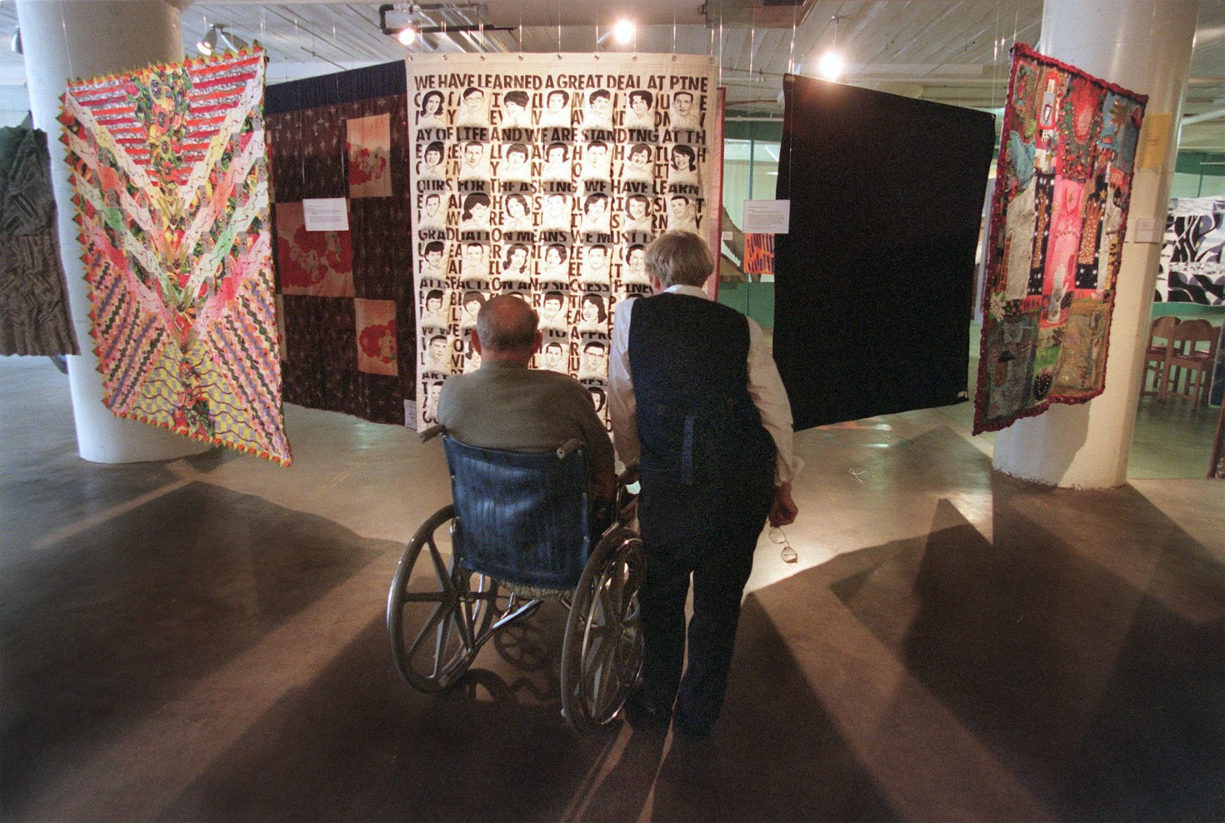 Visiting quilt exhibit at City Museum